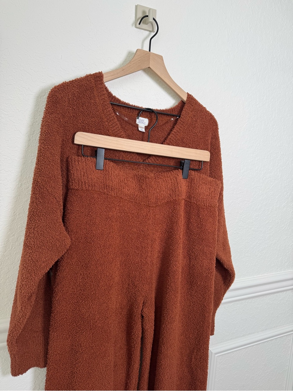Stars Above Cozy Women’s Rust Brown Knit Sweater and Pants Set -Top XXL Pants XL